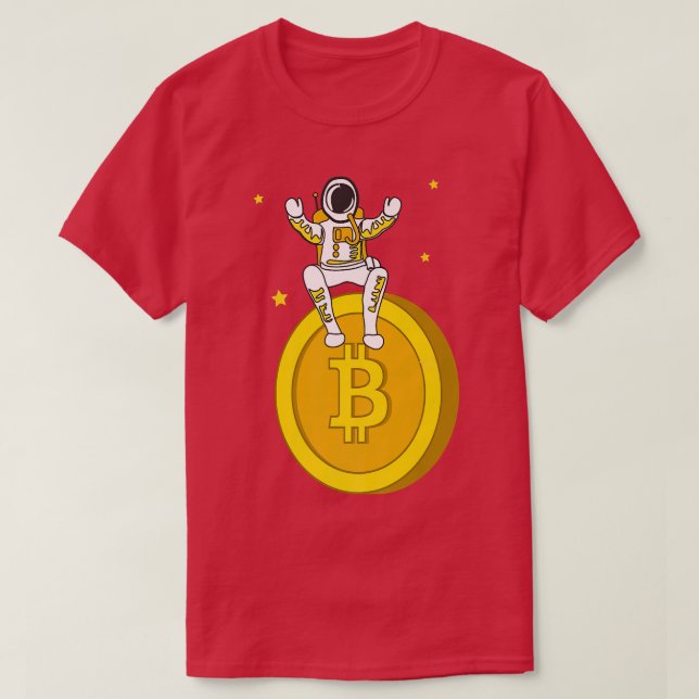 Crypto WorldBitcoin BTC Digital Currency Astronaut T Shirt (Design framsida)