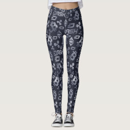 Cryptocurrency Blue Money Mönster Leggings