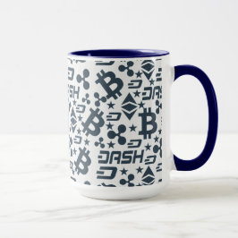 Cryptocurrency Blue Money Mönster Mugg