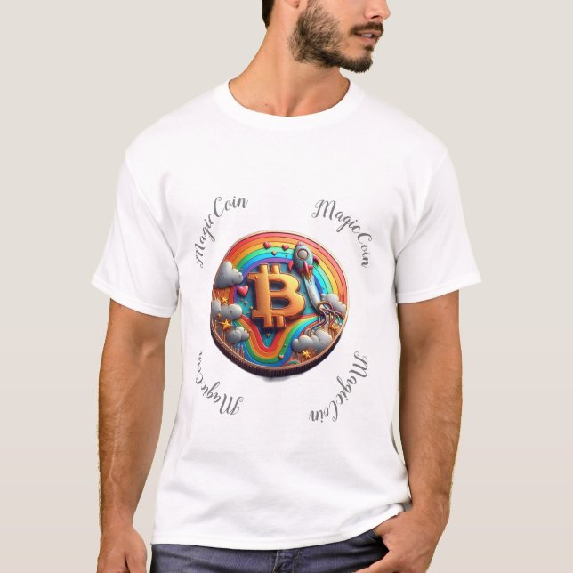 Cryptocurrency funny white t-shirt. t shirt (Framsida)
