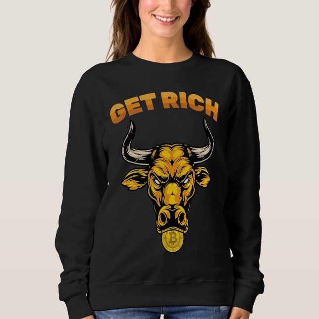 Cryptocurrency  Get Rich  Stock Market  Trading  T T Shirt (Framsida)
