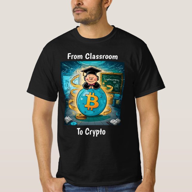 Cryptocurrency Studenten Personlig Black T Shirt (Framsida)