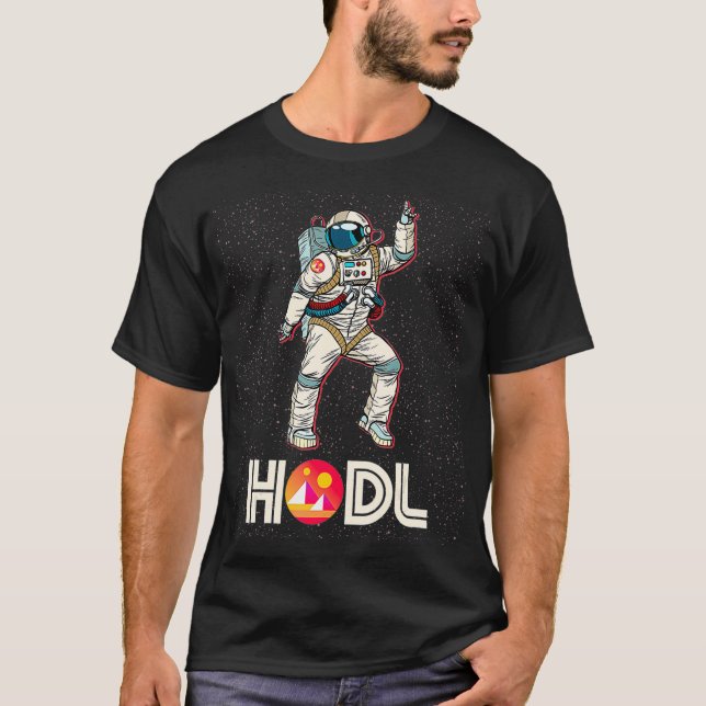 Cryptocurrency Talk MANA HODL Decentraland Måne T Shirt (Framsida)