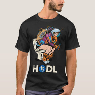 Cryptocurrency Talk Tezos HODL XTZ Space Man på ti T Shirt