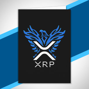 Cryptocurrency XRP Crypto Logotyp Blue Stigning Ph Kort
