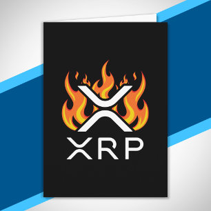 Cryptocurrency XRP Crypto Orange Flames Fire Melt Kort