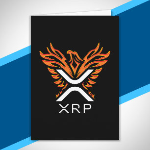 Cryptocurrency XRP Crypto Orange Stigning Phoenix Kort
