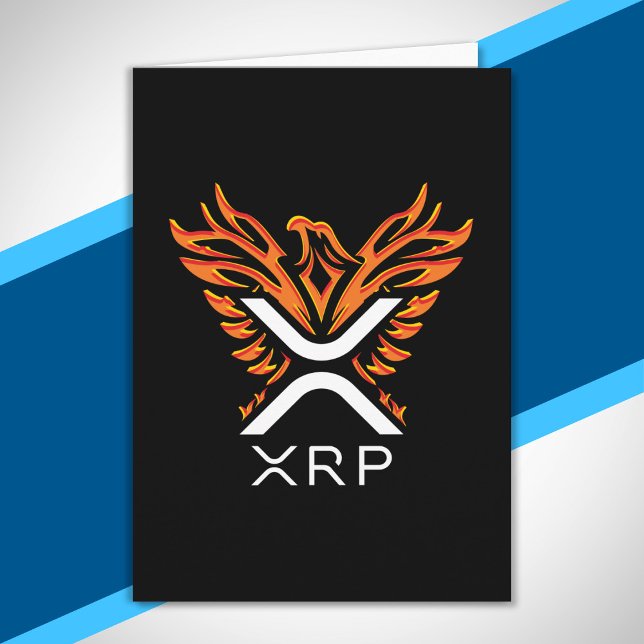 Cryptocurrency XRP Crypto Orange Stigning Phoenix Kort (Skapare uppladdad)