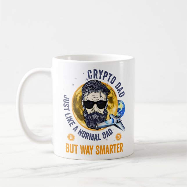 Cryptodad Crypto Pappa som ett vanligt Bitcoin Pap Kaffemugg (Vänster)