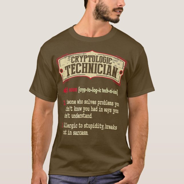 Cryptologic Technician Dictionary Term Sarcastic T Shirt (Framsida)