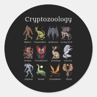 Cryptozoologi Cryptid Creatures Fantasy Mythical M Runt Klistermärke