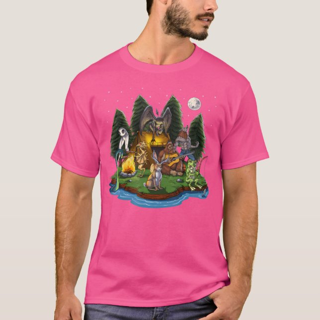 Cryptozoology Cryptid Creatures Bigfoot Jackalope T Shirt (Framsida)