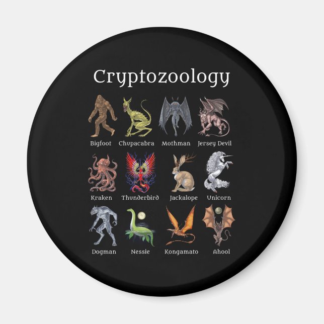 Cryptozoology Cryptid Creatures Magnet (Framsidan)