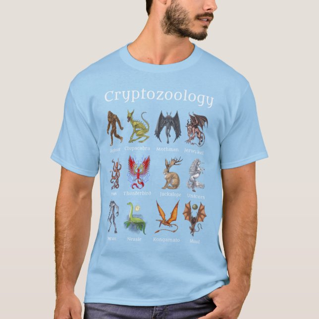 Cryptozoology Cryptid Creatures T Shirt (Framsida)