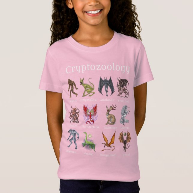 Cryptozoology Cryptid Creatures T Shirt (Framsida)
