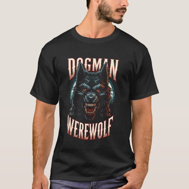 Cryptozoology Cryptid Dogman Werevarg Creature Flä T Shirt (Framsida)