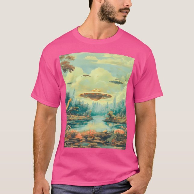 Cryptozoology Retro Sci-Fi Kitsch T Shirt (Framsida)