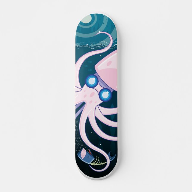 CryptoZu™ jättetioarmad bläckfisk Skateboard Bräda 20,5 Cm (Framsida)