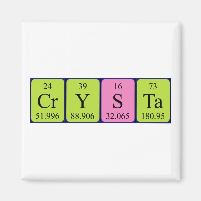 Crysta Periodisk bord namn magnet (Framsidan)