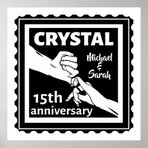 Crystal 15:e bröllop-årsdagen för firandet av händ poster