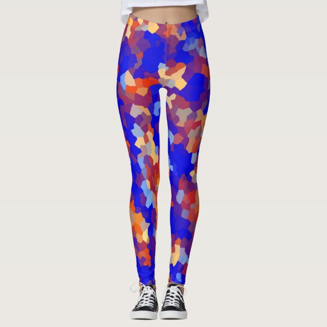 Crystal Abstrakt Mönster Leggings (Framsida)