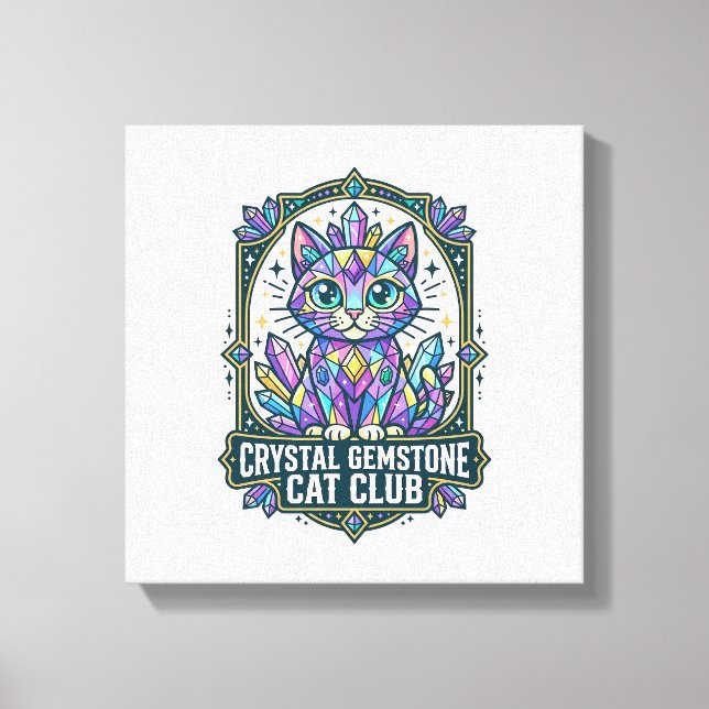Crystal ädelstens katt kattmamma presentidé - Crys Canvastryck (Framsida)