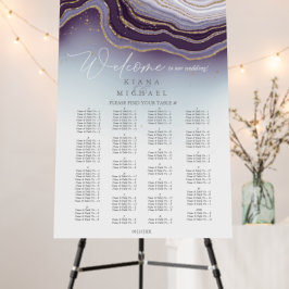 Crystal Agate Bröllop Seating Chart Amethyst ID825