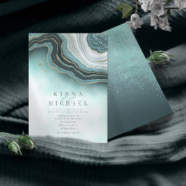 Crystal Agate Bröllop Teal ID825