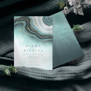 Crystal Agate Bröllop Teal ID825