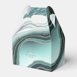 Crystal Agate Bröllop Teal ID825 Presentaskar