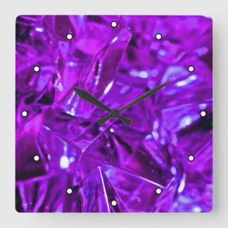 Crystal Amethyst Lila Gemstone with Dots Fyrkantig Klocka