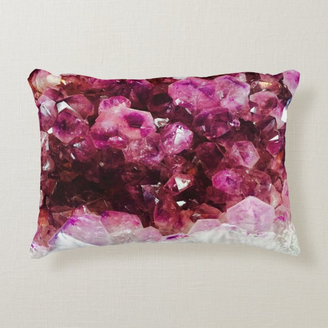 Crystal amethyst purple mineral prydnadskudde (Framsidan)