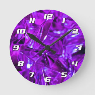 Crystal Ametyst Lila Gemstone med Numbers Rund Klocka