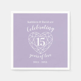 Crystal-årsdagen 15 år för kärlek-blöjor pappersservett