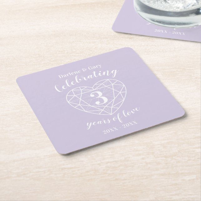 Crystal-årsdagen för kärlek underlägg papper kvadrat (Vinklad)