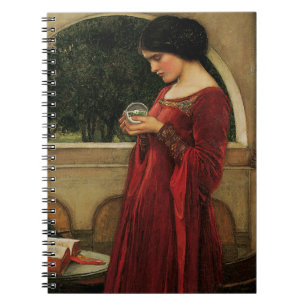 Crystal Ball Kvinna Waterhouse Målning Anteckningsbok Med Spiral