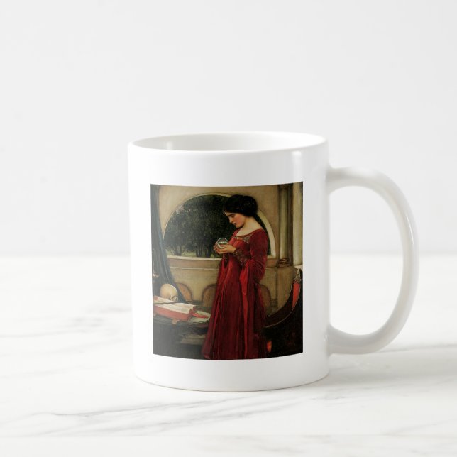 Crystal Ball Kvinna Waterhouse Målning Kaffemugg (Höger)