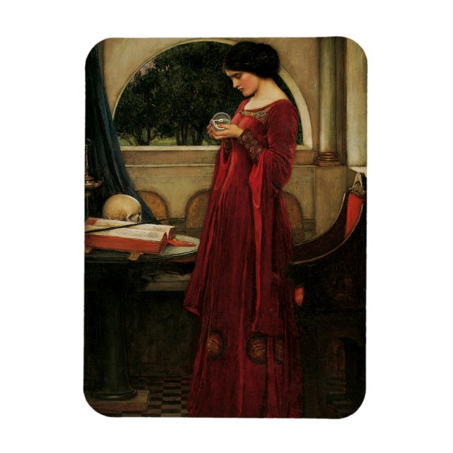 Crystal Ball Kvinna Waterhouse Målning Magnet (Vertikal)