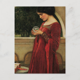 Crystal Ball Kvinna Waterhouse Målning Vykort