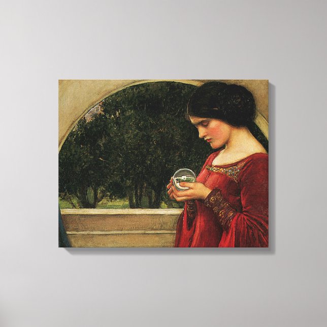 Crystal Ball Woman Waterhouse Målning Canvastryck (Framsida)