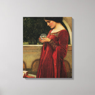 Crystal Ball Woman Waterhouse Målning Canvastryck