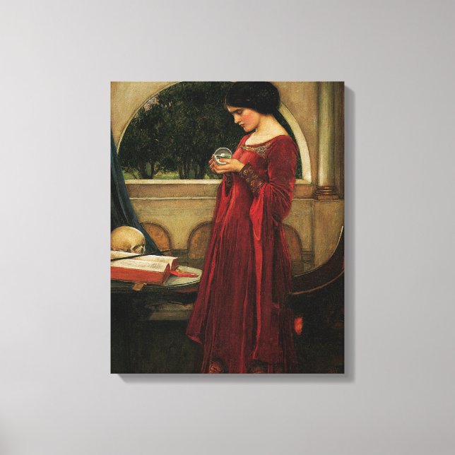 Crystal Ball Woman Waterhouse Målning Canvastryck (Framsida)