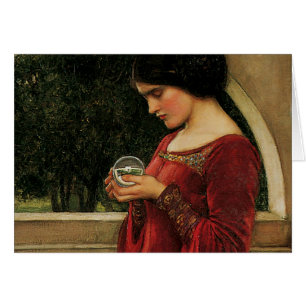 Crystal Ball Woman Waterhouse Målning Hälsningskort