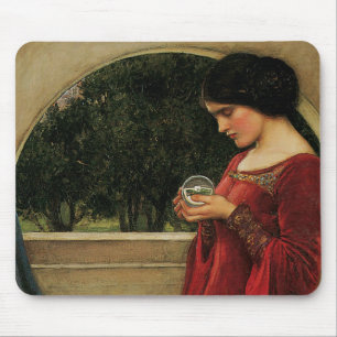 Crystal Ball Woman Waterhouse Målning Musmatta