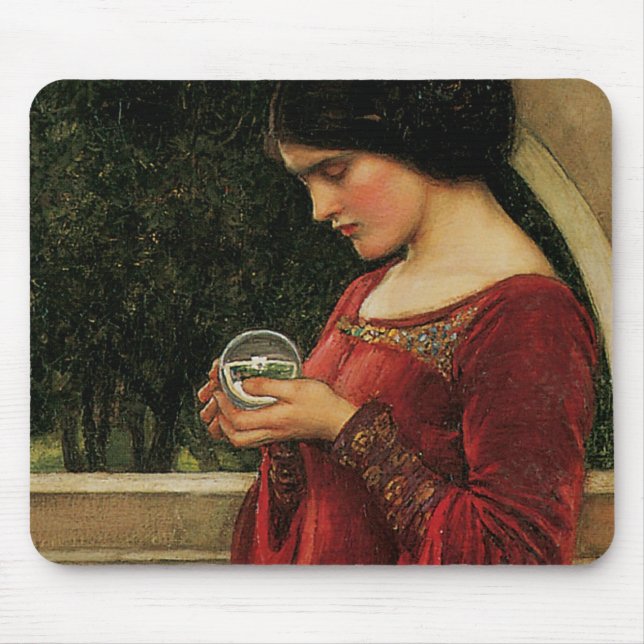 Crystal Ball Woman Waterhouse-målning Musmatta (Framsidan)