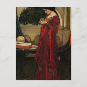 Crystal Ball Woman Waterhouse-målning Vykort