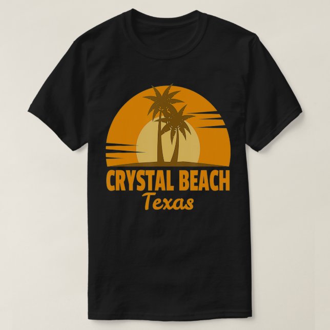 Crystal Beach Teas Retro Beach Vacation T Shirt (Design framsida)
