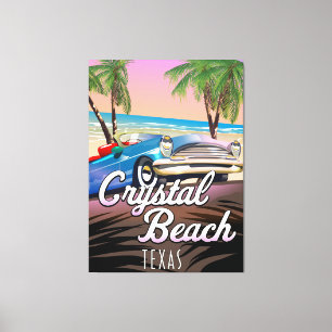 Crystal Beach Texas-reseaffisch Canvastryck