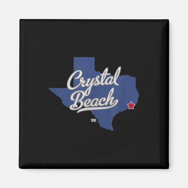Crystal Beach Texas Tx Karta Magnet (Framsidan)