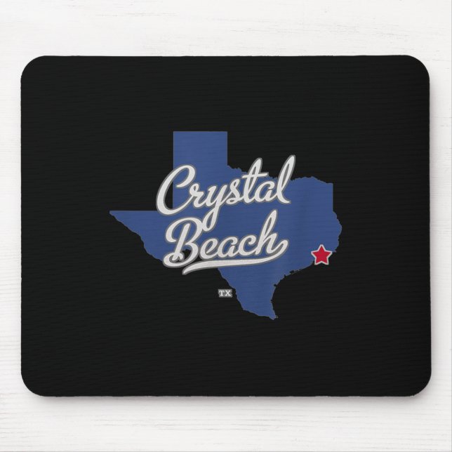 Crystal Beach Texas Tx Karta Musmatta (Framsidan)